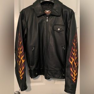Harley Davidson Men’s Flame Leather Jacket Size S